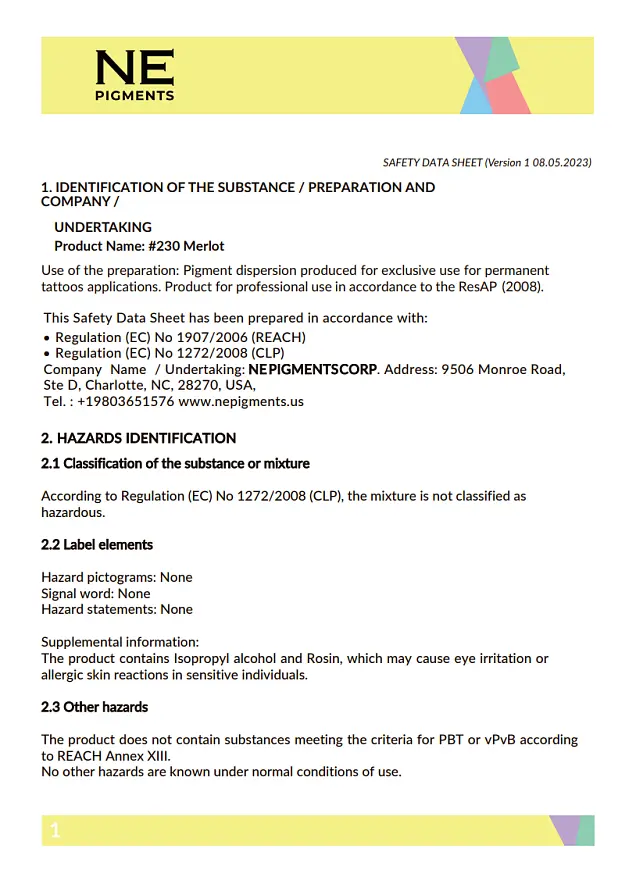 MSDS 230