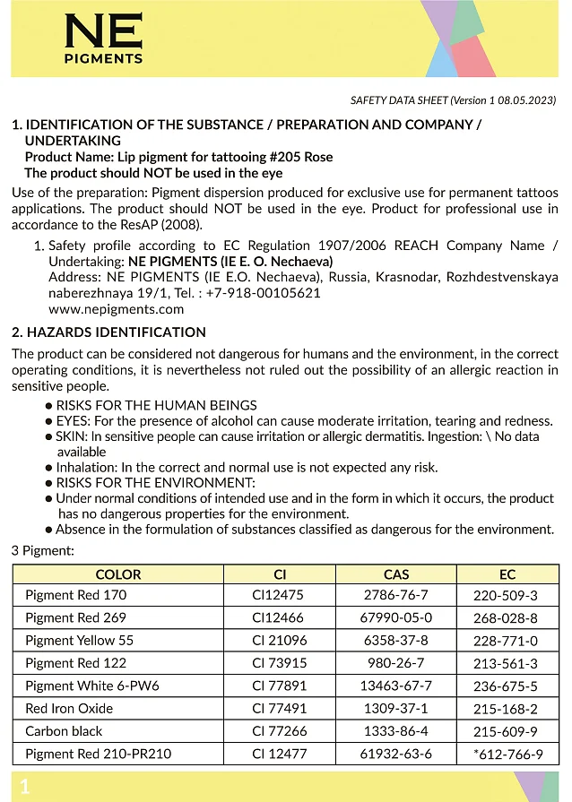 MSDS 205